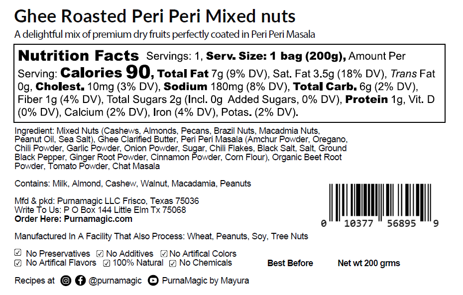 Ghee Roasted Peri Peri Nuts